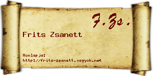 Frits Zsanett névjegykártya